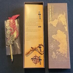 Steampunk Feather Pen with Gears